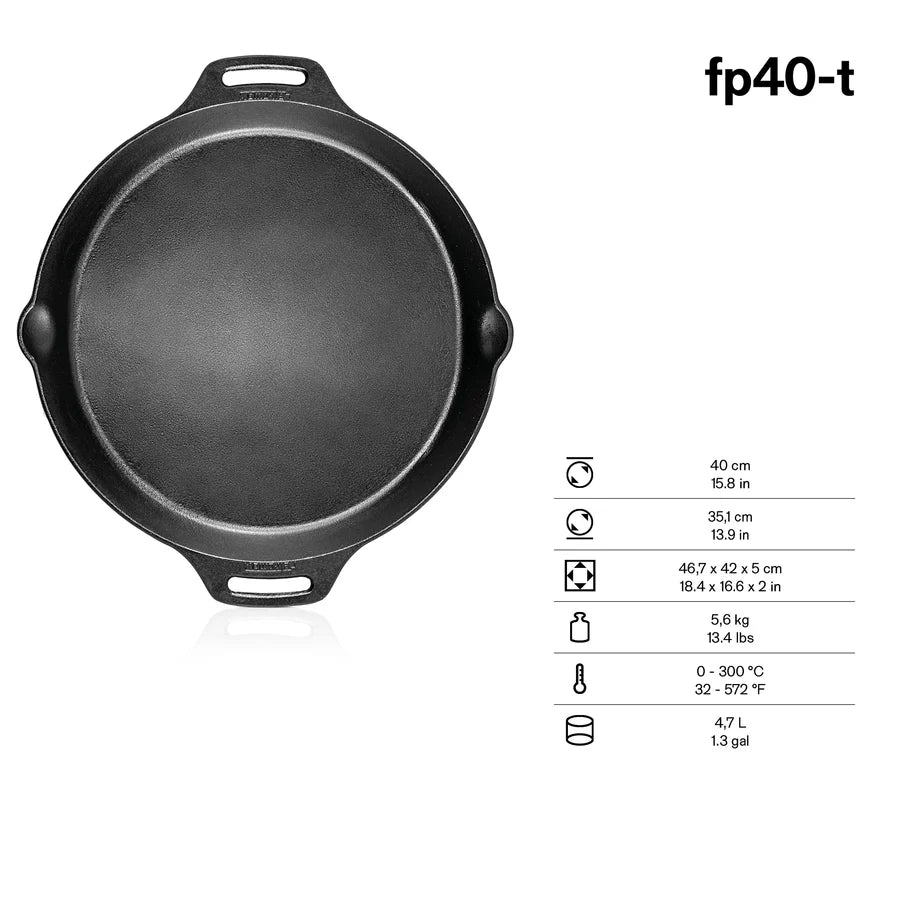 Gietijzeren Skillet met 2 handvaten