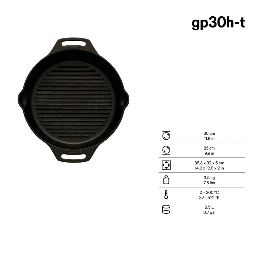 Gietijzeren Grill Skillet 2 handvatten